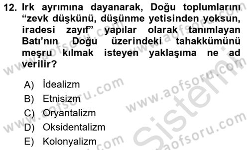Toplumsal Cinsiyet Çalışmaları Dersi 2024 - 2025 Yılı Yaz Okulu Sınav Soruları 12. Soru