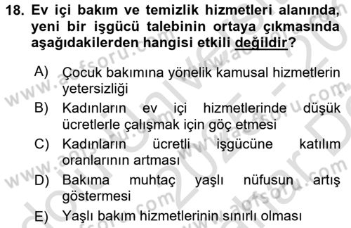 Toplumsal Cinsiyet Çalışmaları Dersi 2025 - 2026 Yılı (Vize) Ara Sınav Soruları 18. Soru