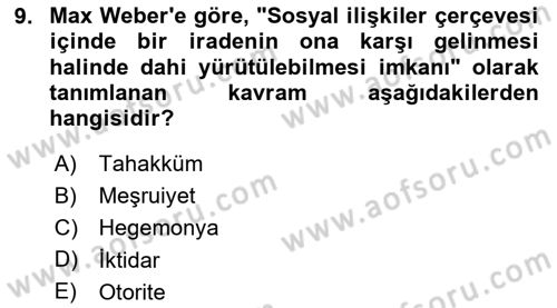 Toplumsal Cinsiyet Çalışmaları Dersi 2025 - 2026 Yılı (Vize) Ara Sınav Soruları 9. Soru
