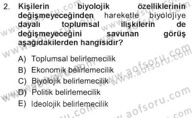 Toplumsal Cinsiyet Sosyolojisi Dersi 2012 - 2013 Yılı Tek Ders Sınav Soruları 2. Soru