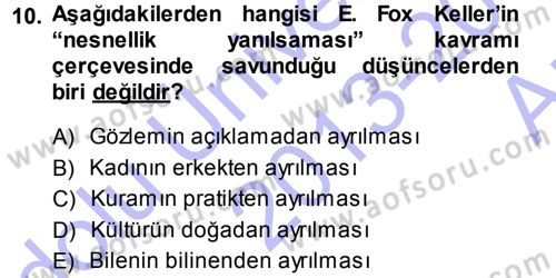 Toplumsal Cinsiyet Sosyolojisi Dersi Ara Sınavı Deneme Sınav Soruları 10. Soru