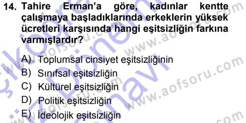 Toplumsal Cinsiyet Sosyolojisi Dersi 2013 - 2014 Yılı (Final) Dönem Sonu Sınav Soruları 14. Soru