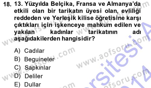 Toplumsal Cinsiyet Sosyolojisi Dersi 2013 - 2014 Yılı (Final) Dönem Sonu Sınav Soruları 18. Soru