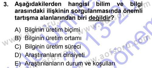 Toplumsal Cinsiyet Sosyolojisi Dersi 2013 - 2014 Yılı (Final) Dönem Sonu Sınav Soruları 3. Soru