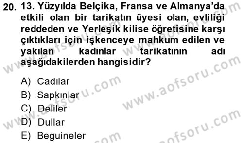Toplumsal Cinsiyet Sosyolojisi Dersi 2013 - 2014 Yılı Tek Ders Sınav Soruları 20. Soru