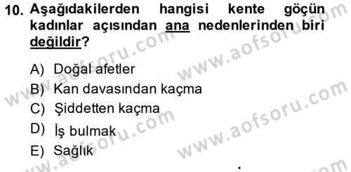 Toplumsal Cinsiyet Sosyolojisi Dersi 2014 - 2015 Yılı (Final) Dönem Sonu Sınav Soruları 10. Soru