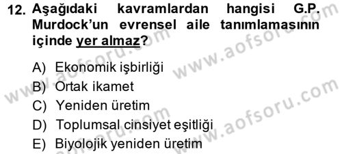 Toplumsal Cinsiyet Sosyolojisi Dersi 2014 - 2015 Yılı Tek Ders Sınav Soruları 12. Soru