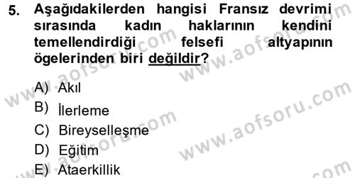 Toplumsal Cinsiyet Sosyolojisi Dersi 2014 - 2015 Yılı Tek Ders Sınav Soruları 5. Soru