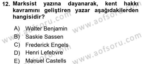 Toplumsal Cinsiyet Sosyolojisi Dersi 2015 - 2016 Yılı (Final) Dönem Sonu Sınav Soruları 12. Soru