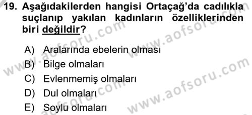 Toplumsal Cinsiyet Sosyolojisi Dersi 2016 - 2017 Yılı 3 Ders Sınav Soruları 19. Soru