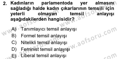 Toplumsal Cinsiyet Sosyolojisi Dersi 2016 - 2017 Yılı 3 Ders Sınav Soruları 2. Soru