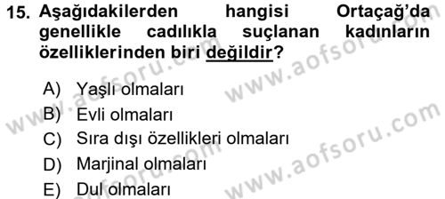 Toplumsal Cinsiyet Sosyolojisi Dersi 2017 - 2018 Yılı 3 Ders Sınav Soruları 15. Soru