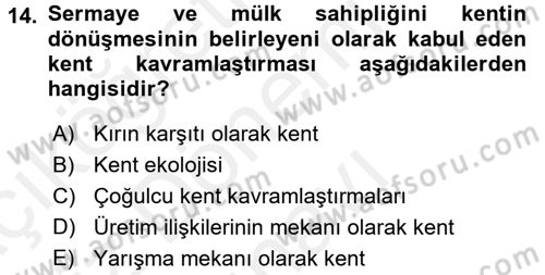 Toplumsal Cinsiyet Sosyolojisi Dersi 2017 - 2018 Yılı (Final) Dönem Sonu Sınav Soruları 14. Soru