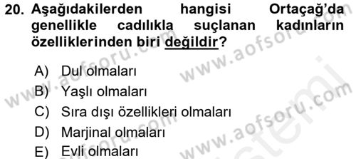 Toplumsal Cinsiyet Sosyolojisi Dersi 2017 - 2018 Yılı (Final) Dönem Sonu Sınav Soruları 20. Soru