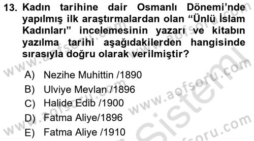 Toplumsal Cinsiyet Sosyolojisi Dersi 2019 - 2020 Yılı (Final) Dönem Sonu Sınav Soruları 13. Soru
