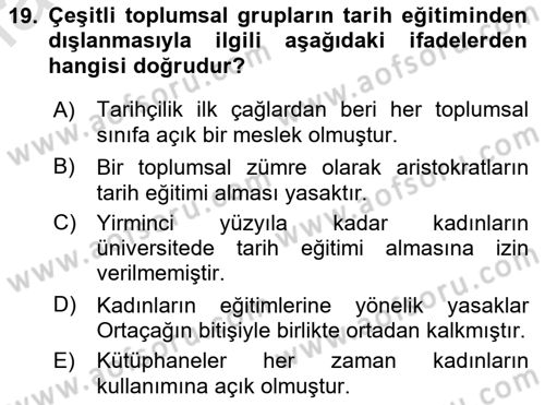 Toplumsal Cinsiyet Sosyolojisi Dersi 2020 - 2021 Yılı Yaz Okulu Sınav Soruları 19. Soru