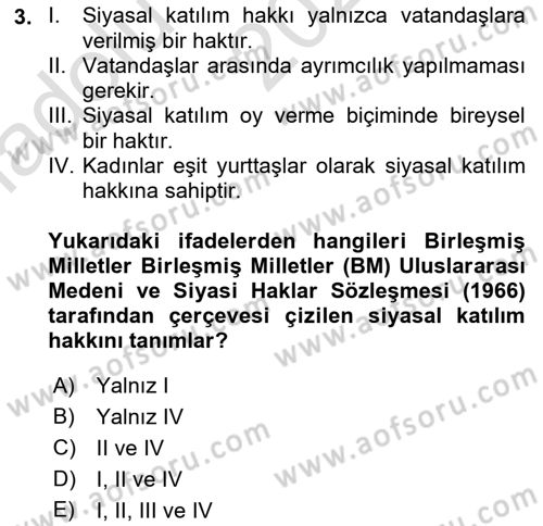 Toplumsal Cinsiyet Sosyolojisi Dersi 2021 - 2022 Yılı (Vize) Ara Sınavı 3. Soru