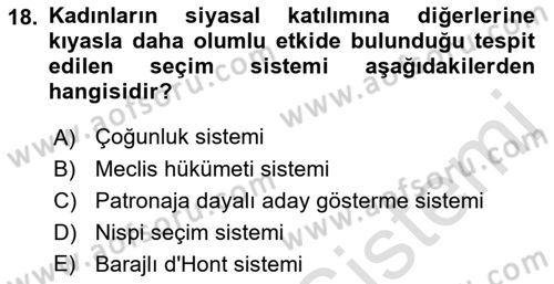 Toplumsal Cinsiyet Sosyolojisi Dersi 2022 - 2023 Yılı (Vize) Ara Sınav Soruları 18. Soru