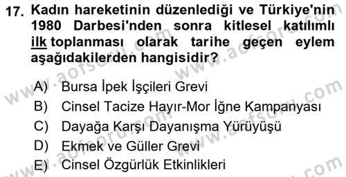 Toplumsal Cinsiyet Sosyolojisi Dersi 2022 - 2023 Yılı (Final) Dönem Sonu Sınav Soruları 17. Soru