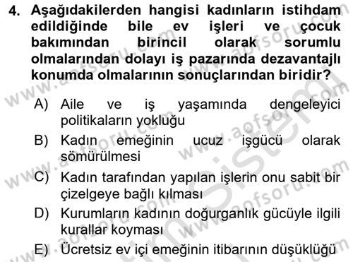 Toplumsal Cinsiyet Sosyolojisi Dersi 2022 - 2023 Yılı (Final) Dönem Sonu Sınav Soruları 4. Soru