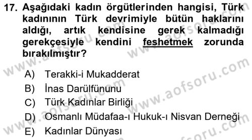 Toplumsal Cinsiyet Sosyolojisi Dersi 2022 - 2023 Yılı Yaz Okulu Sınav Soruları 17. Soru