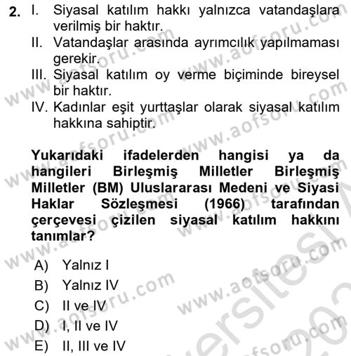 Toplumsal Cinsiyet Sosyolojisi Dersi 2022 - 2023 Yılı Yaz Okulu Sınav Soruları 2. Soru