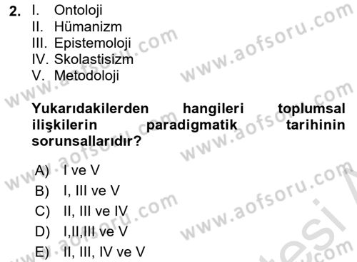 Toplumsal Cinsiyet Sosyolojisi Dersi 2023 - 2024 Yılı (Vize) Ara Sınav Soruları 2. Soru