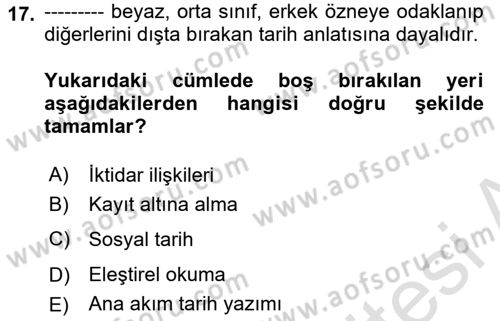 Toplumsal Cinsiyet Sosyolojisi Dersi 2023 - 2024 Yılı (Final) Dönem Sonu Sınav Soruları 17. Soru