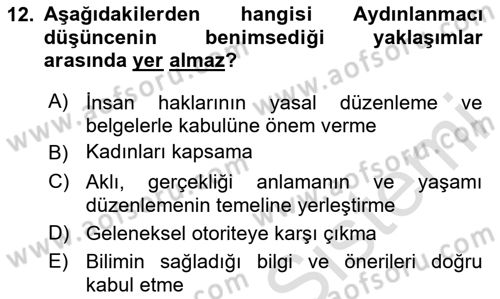 Toplumsal Cinsiyet Sosyolojisi Dersi Ara Sınavı Deneme Sınav Soruları 12. Soru