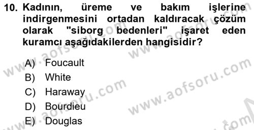 Toplumsal Cinsiyet Sosyolojisi Dersi 2024 - 2025 Yılı (Final) Dönem Sonu Sınav Soruları 10. Soru