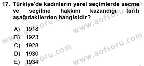 Toplumsal Cinsiyet Sosyolojisi Dersi 2024 - 2025 Yılı (Final) Dönem Sonu Sınav Soruları 17. Soru