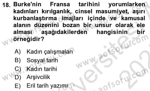 Toplumsal Cinsiyet Sosyolojisi Dersi 2024 - 2025 Yılı (Final) Dönem Sonu Sınav Soruları 18. Soru