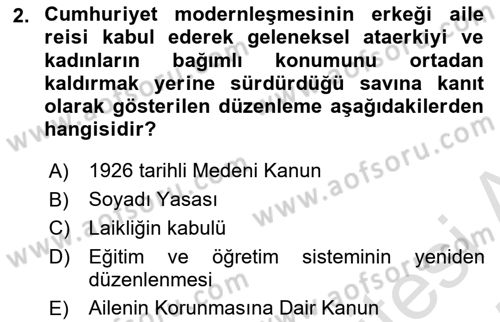 Toplumsal Cinsiyet Sosyolojisi Dersi 2024 - 2025 Yılı (Final) Dönem Sonu Sınav Soruları 2. Soru