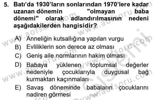 Toplumsal Cinsiyet Sosyolojisi Dersi 2024 - 2025 Yılı (Final) Dönem Sonu Sınav Soruları 5. Soru