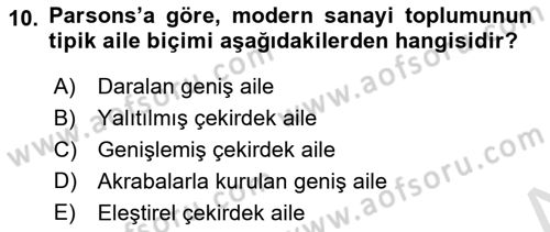 Toplumsal Cinsiyet Sosyolojisi Dersi 2024 - 2025 Yılı Yaz Okulu Sınav Soruları 10. Soru
