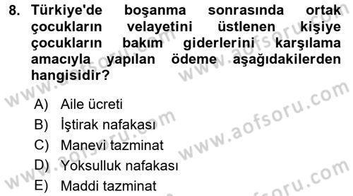 Toplumsal Cinsiyet Sosyolojisi Dersi 2024 - 2025 Yılı Yaz Okulu Sınav Soruları 8. Soru