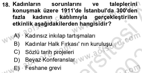 Toplumsal Cinsiyet Sosyolojisi Dersi 2025 - 2026 Yılı Yaz Okulu Sınav Soruları 18. Soru