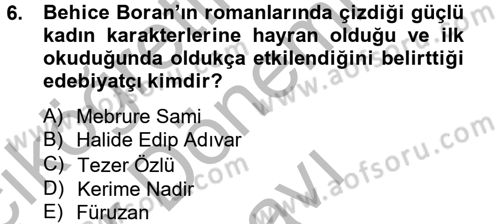 Türk Sosyologları Dersi 2012 - 2013 Yılı (Final) Dönem Sonu Sınav Soruları 6. Soru
