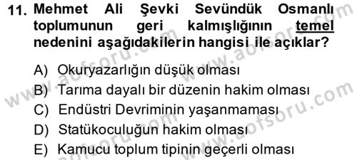 Türk Sosyologları Dersi 2013 - 2014 Yılı (Vize) Ara Sınav Soruları 11. Soru