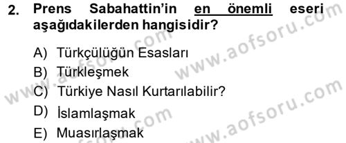 Türk Sosyologları Dersi 2013 - 2014 Yılı (Vize) Ara Sınav Soruları 2. Soru