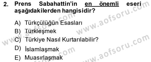 Türk Sosyologları Dersi 2013 - 2014 Yılı Tek Ders Sınav Soruları 2. Soru