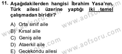 Türk Sosyologları Dersi 2014 - 2015 Yılı Tek Ders Sınav Soruları 11. Soru