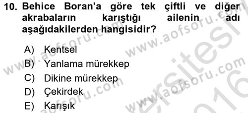 Türk Sosyologları Dersi 2015 - 2016 Yılı (Final) Dönem Sonu Sınav Soruları 10. Soru