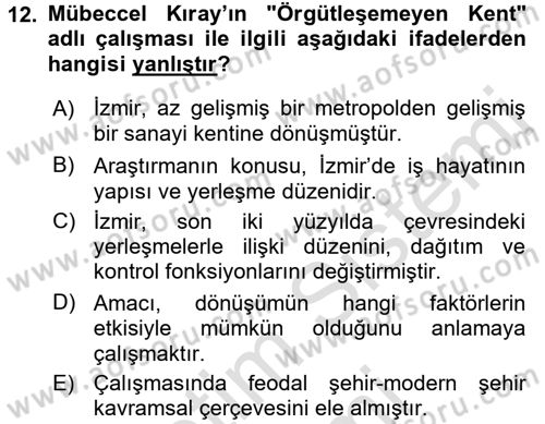 Türk Sosyologları Dersi 2015 - 2016 Yılı (Final) Dönem Sonu Sınav Soruları 12. Soru