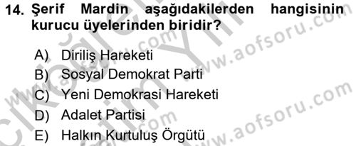 Türk Sosyologları Dersi 2016 - 2017 Yılı 3 Ders Sınav Soruları 14. Soru
