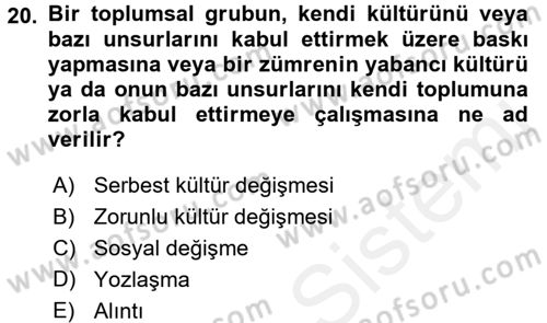 Türk Sosyologları Dersi 2017 - 2018 Yılı (Final) Dönem Sonu Sınav Soruları 20. Soru