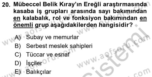 Türk Sosyologları Dersi 2018 - 2019 Yılı Yaz Okulu Sınav Soruları 20. Soru