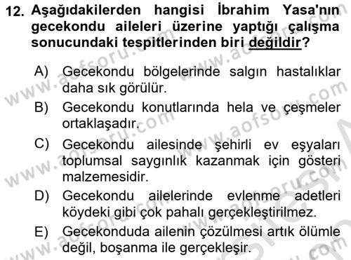 Türk Sosyologları Dersi 2020 - 2021 Yılı Yaz Okulu Sınav Soruları 12. Soru
