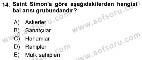Türk Sosyologları Dersi 2020 - 2021 Yılı Yaz Okulu Sınav Soruları 14. Soru