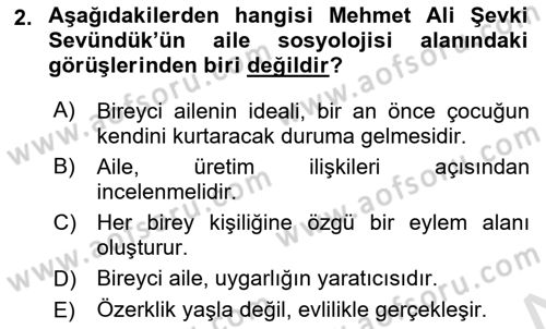 Türk Sosyologları Dersi 2020 - 2021 Yılı Yaz Okulu Sınav Soruları 2. Soru